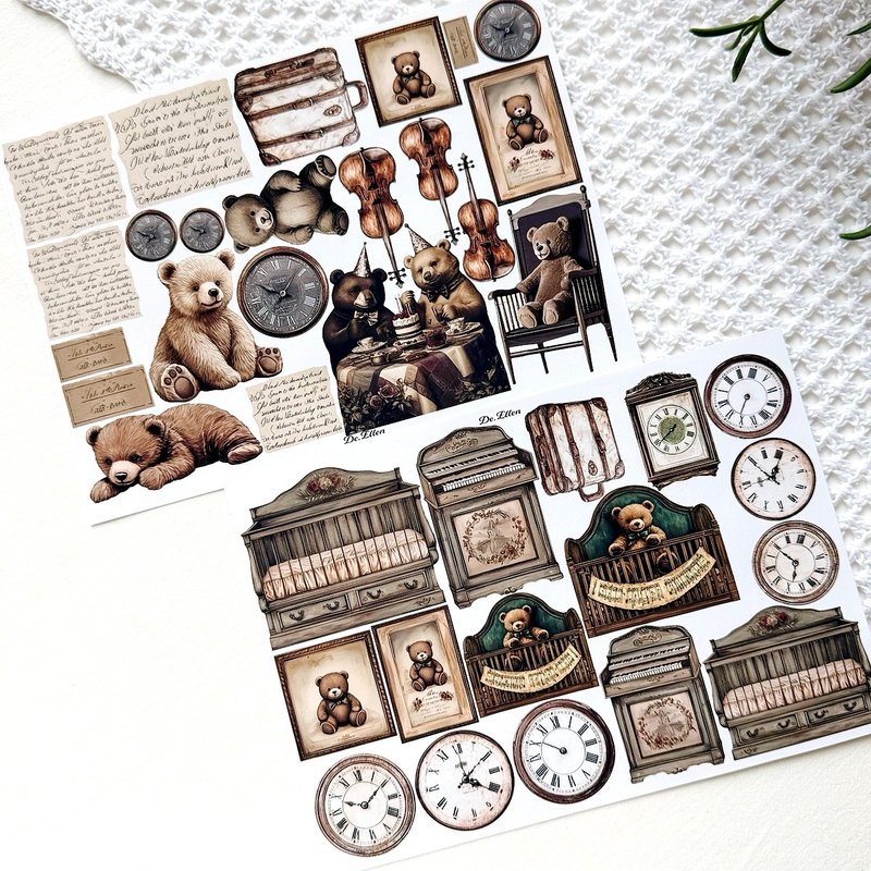 A520 - 复古经典物品 - 贴纸 - 纸 