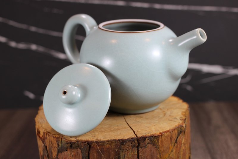 【送礼好物】超大 天青汝窑 手工茶壶 莺歌陶艺名家叶敏祥手作 - 茶具/茶杯 - 瓷 