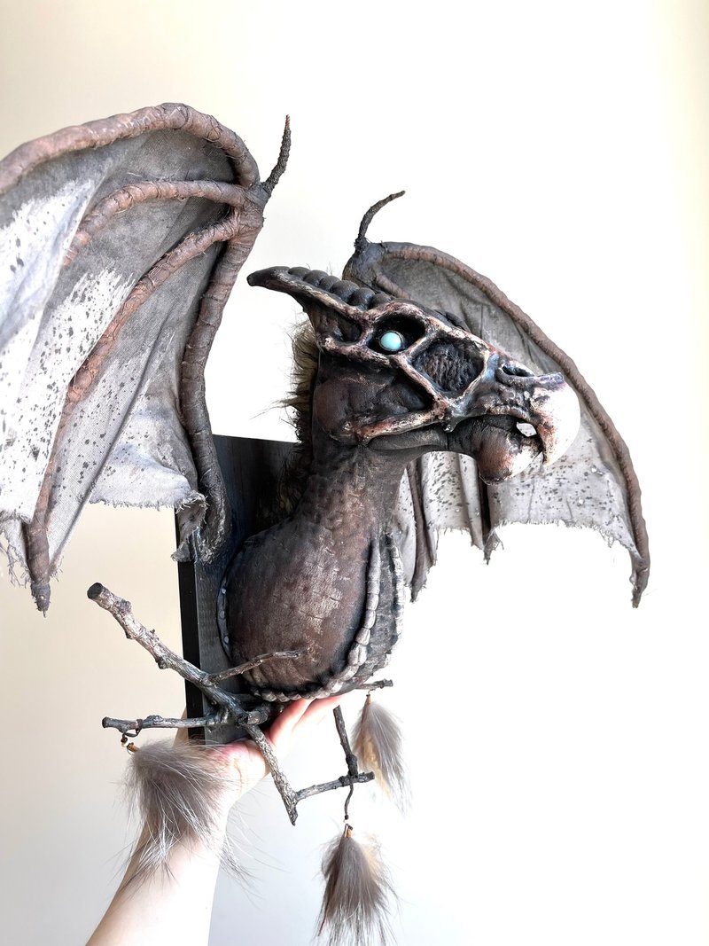 Amazing Big Dragon , Fantasy Creature Sculpture , Head of Thestrals - 墙贴/壁贴 - 其他材质 咖啡色