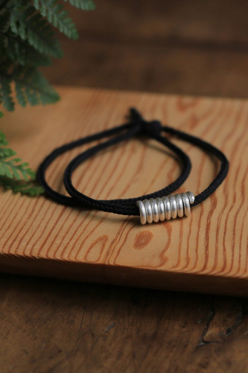 壹染指原创 | 999纯银弹簧圈 | 手链 锁骨链 | 传统纯手工制银 - 手链/手环 - 纯银 银色