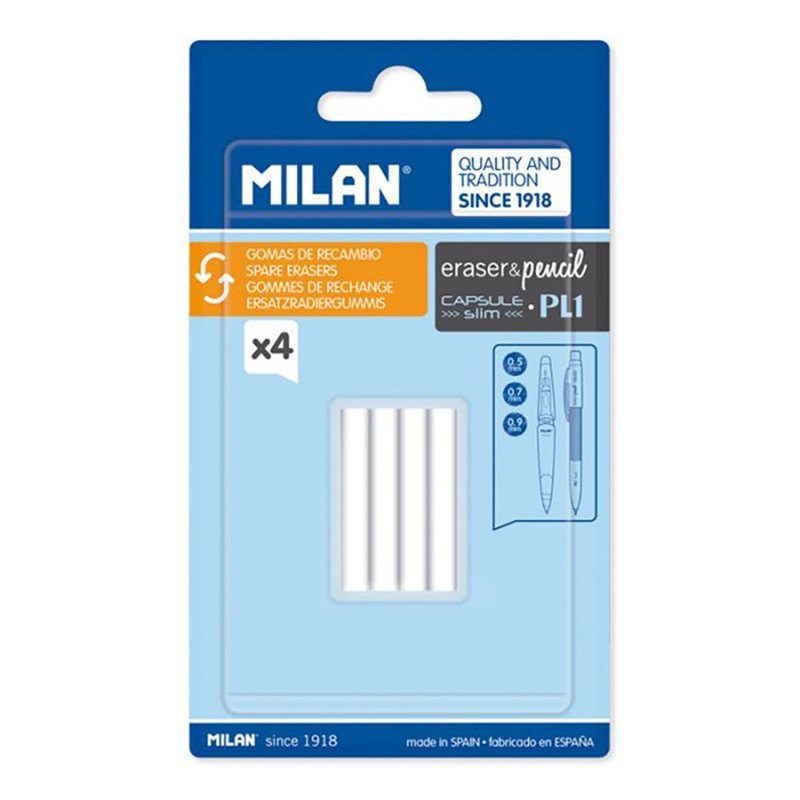 MILAN 自动铅笔补充橡皮擦(适用CAPSULE SLIM/PL1系列) - 其他书写用品 - 橡胶 白色