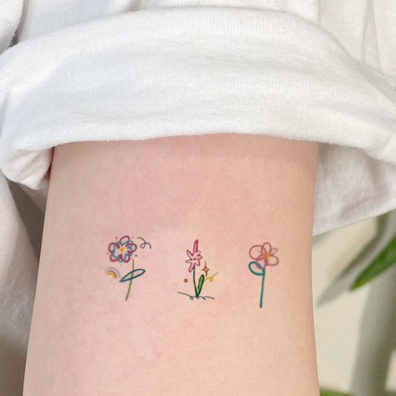 手指紋身45个图【超可愛的图45个/四张】高级感刺青圖案纹身贴防 - 纹身贴 - 纸 多色