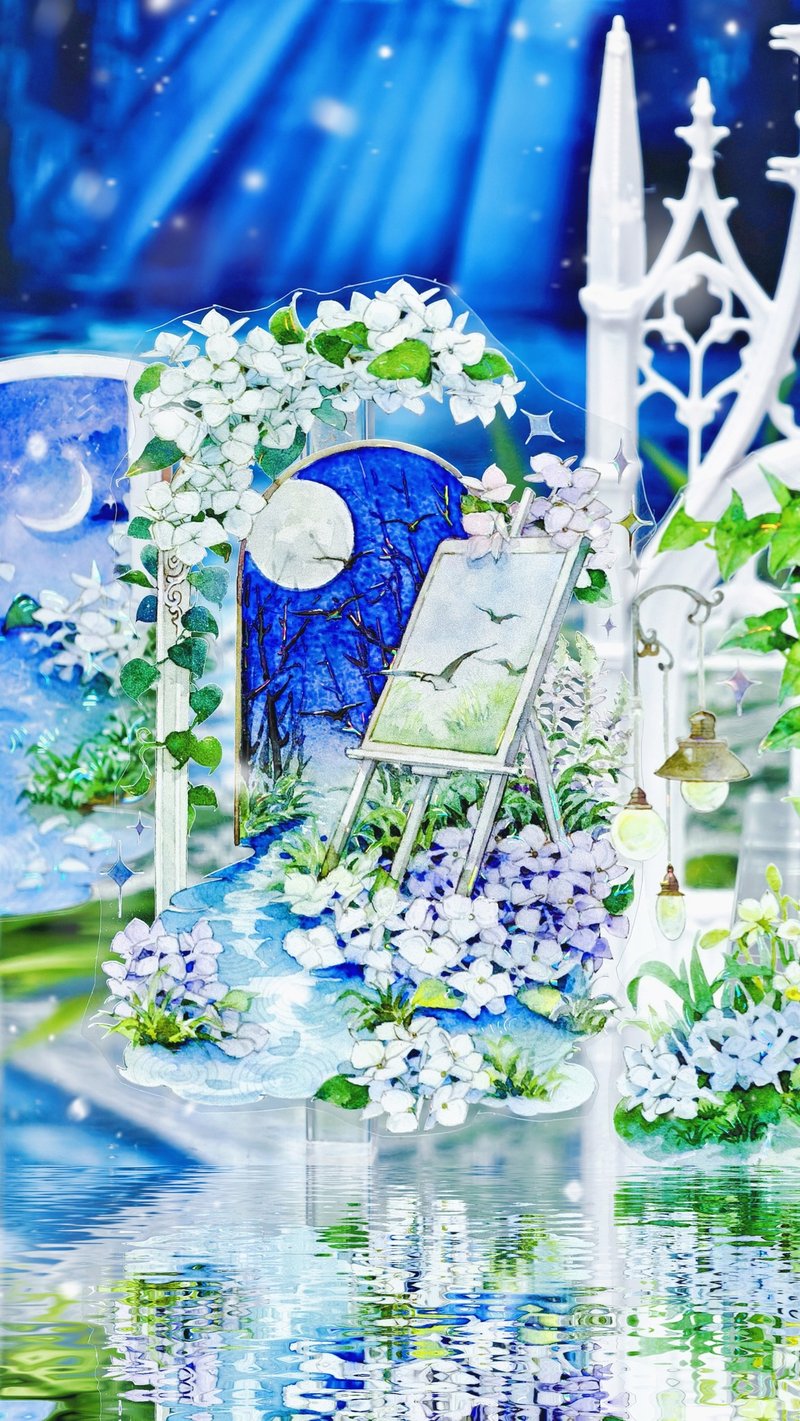 莫奈月夜 OKMT新七天流麻咕卡贴纸PET手帐胶带 - 纸胶带 - 塑料 多色