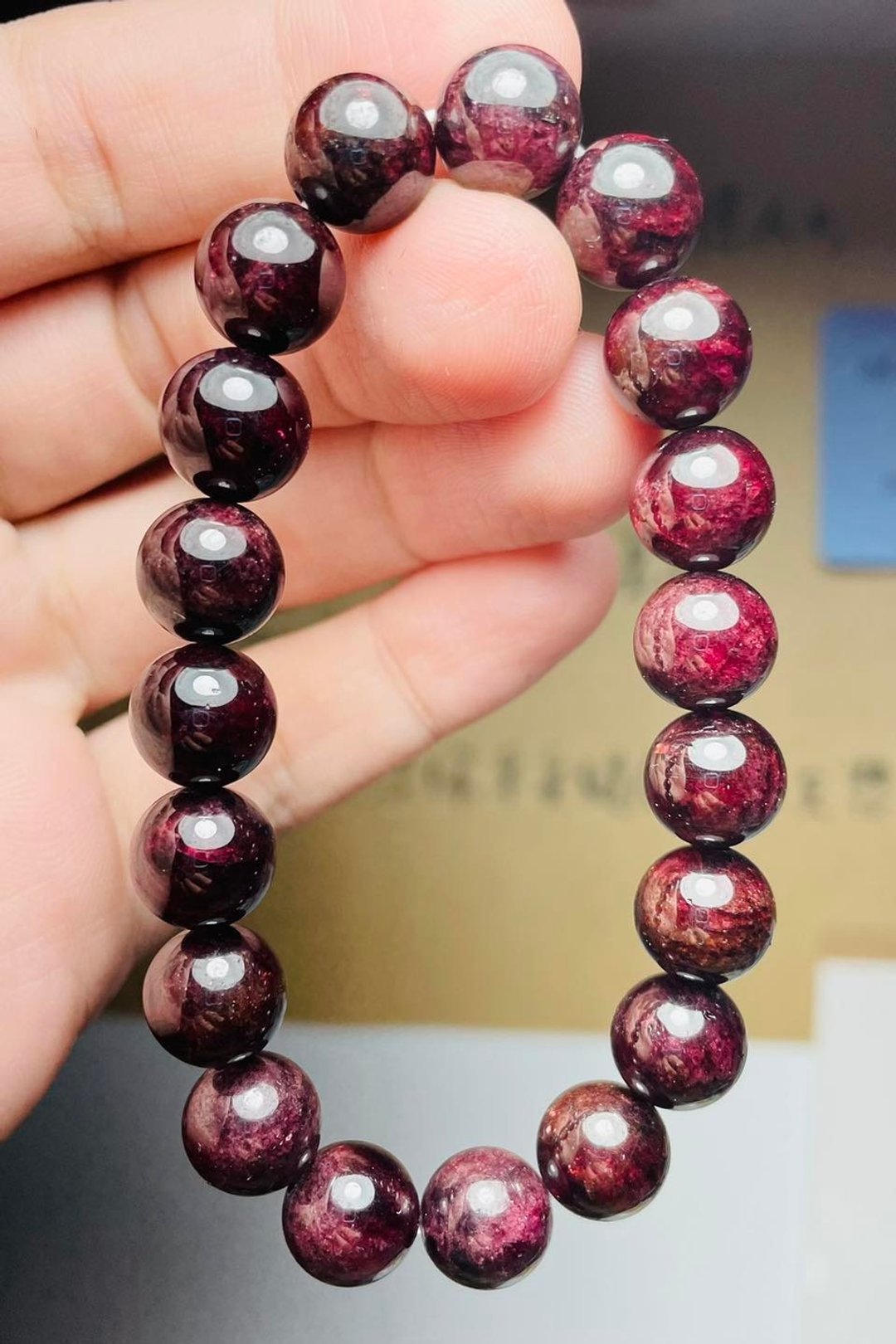 蓦然(手环系列)石榴石10mm--正能量 - 手链/手环 - 水晶 紫色