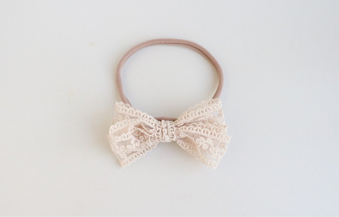 Baby Lace Headband - 婴儿饰品 - 其他金属 白色