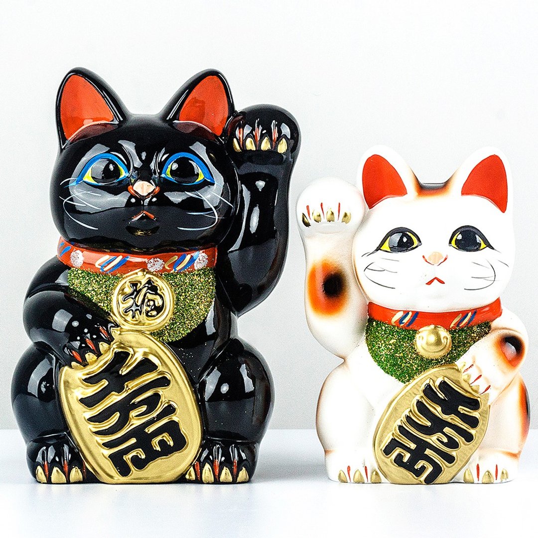 日本常滑烧千万两招财猫黑色陶瓷摆件开业乔迁生日礼物存钱罐现货 - 摆饰 - 陶 