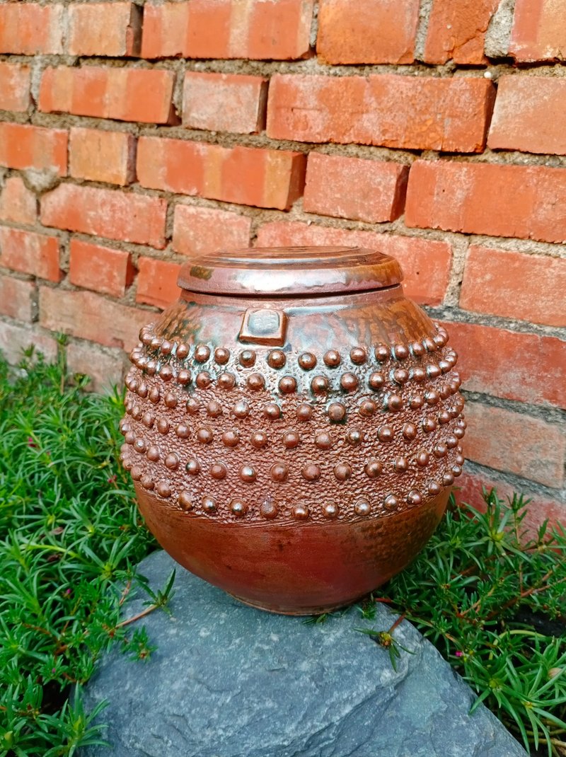 【父亲节礼物】柴烧手工法螺茶仓 L /茶仓/柴烧/藏茶/收藏/艺术 - 茶具/茶杯 - 陶 