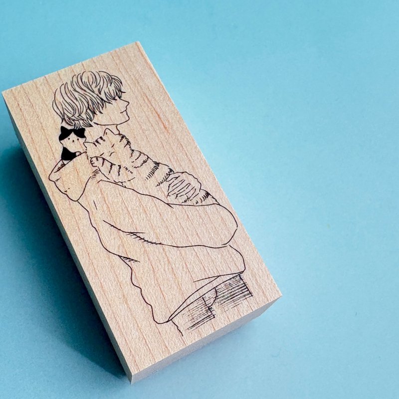 猫男子连帽衫6030 - 印章/印台 - 橡胶 