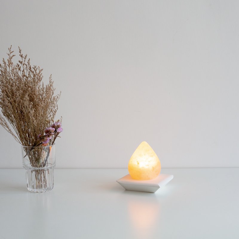 ONELIVINGS VESSEL |舟| 喜马拉雅盐灯 – Droplet (9cm) - 灯具/灯饰 - 水泥 橘色