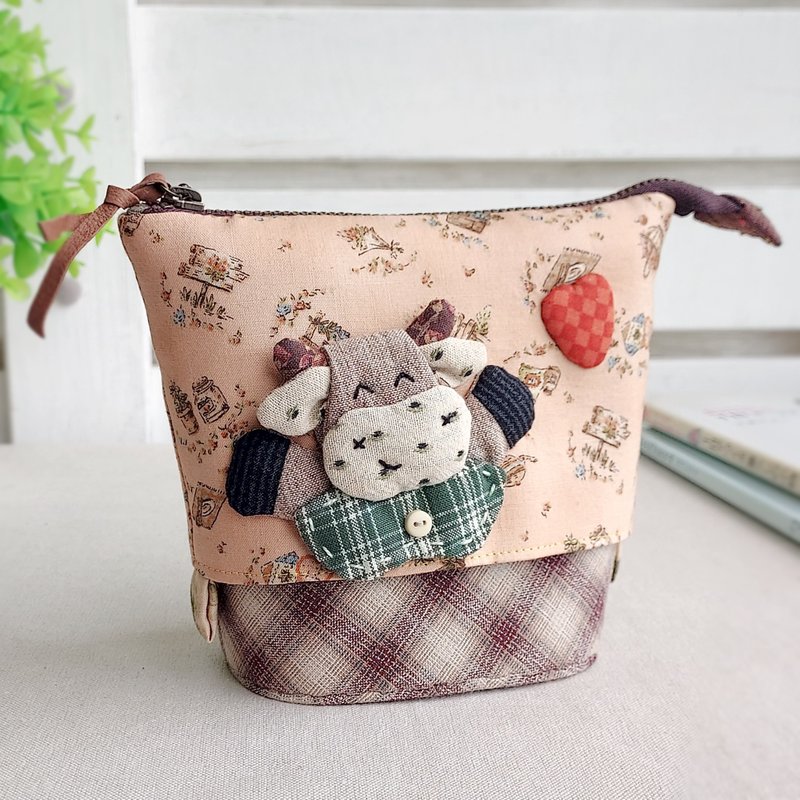 开心牛多功能伸缩小包|笔袋 - 铅笔盒/笔袋 - 棉．麻 多色