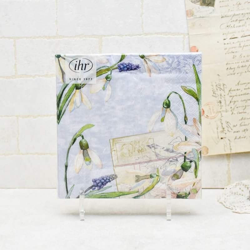 德国餐巾纸-LITTLE SNOWDROPS小雪花莲 (蓝色) - 餐垫/桌巾 - 纸 