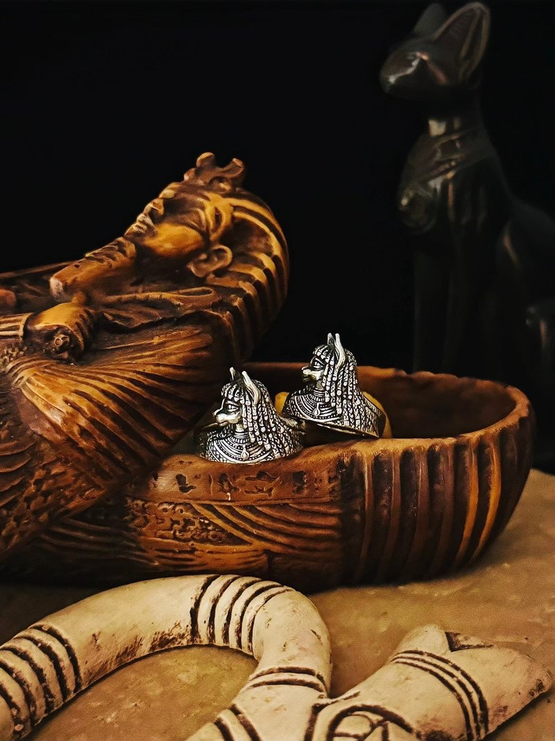 【埃及系列】芭丝特Bastet 925银 戒指 - 戒指 - 纯银 银色