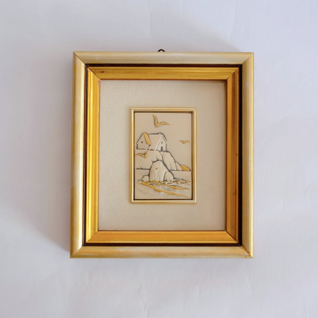 复古意大利 925 银线画 - 海报/装饰画/版画 - 纯银 金色