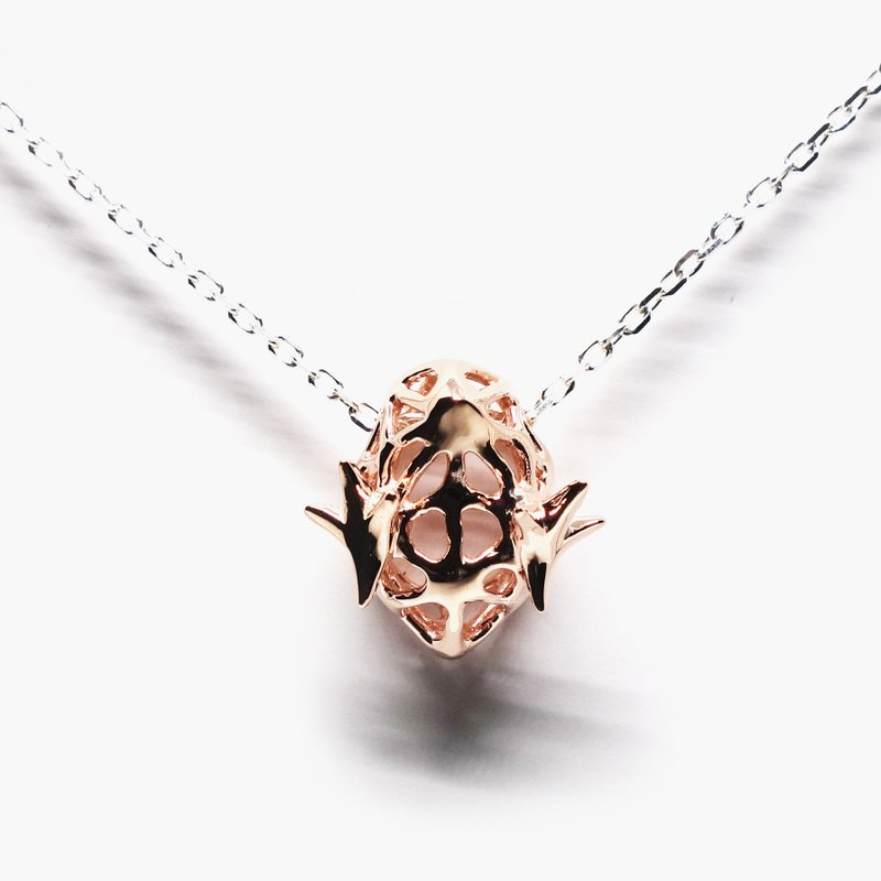 Little chick pink gold plated SV925 necklace【Pio by Parakee】粉金豆的小雞項鍊 - 项链 - 其他金属 粉红色