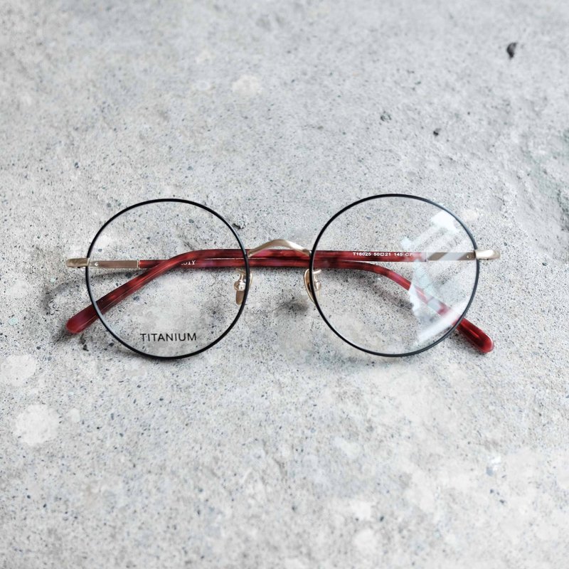 【目目商行】限量钛金属轻量细框 钛鼻垫 黑红 - 眼镜/眼镜框 - 其他金属 黑色