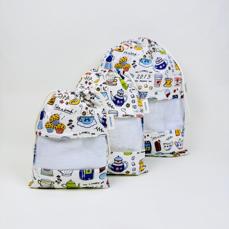 下午茶 束口袋 束口包 - 束口袋双肩包 - 棉．麻 多色