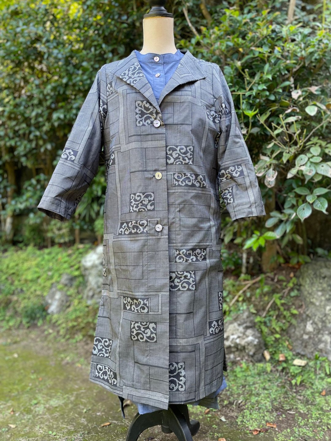 䌷和服再制 单衣外套 - 女装休闲/机能外套 - 棉 黑色