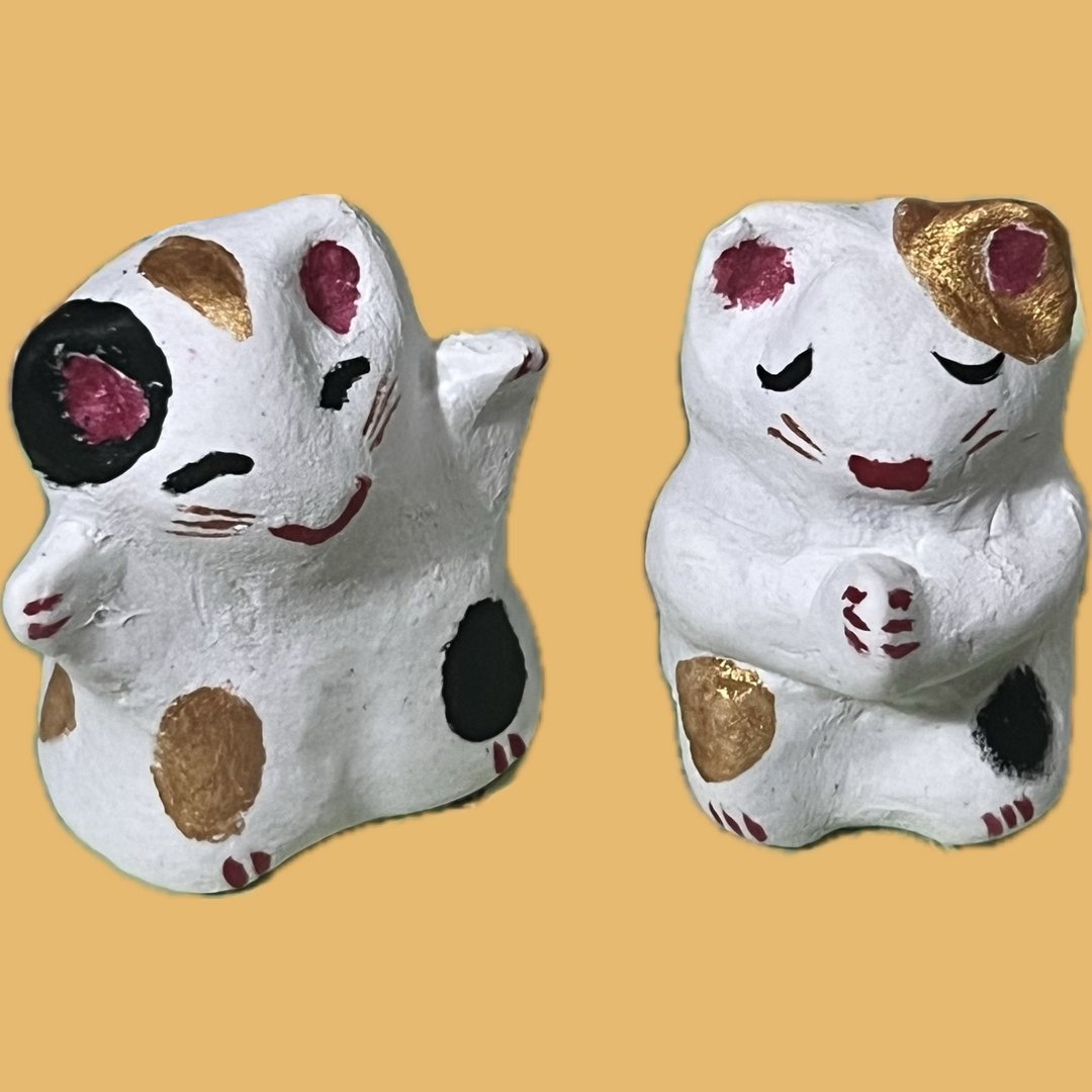 猫情侶 泥公仔套装 - 恩华泥宠 邱秀华设计 - 摆饰 - 粘土 白色