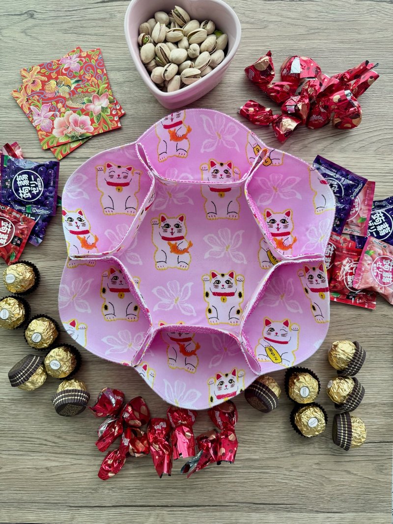 可折叠新年全盒/糖果盒 布制 省空间 - 收纳用品 - 棉．麻 粉红色