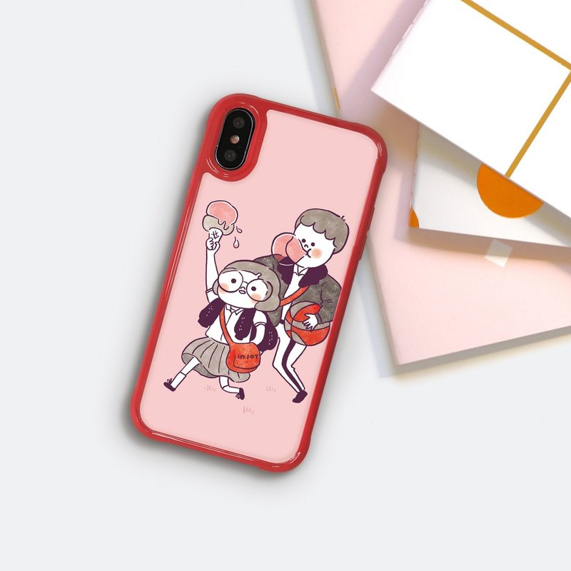 iPhone XS/XR/max/11pro/11max/SE3嬉皮学生时代耐撞击边框手机壳 - 手机壳/手机套 - 塑料 粉红色