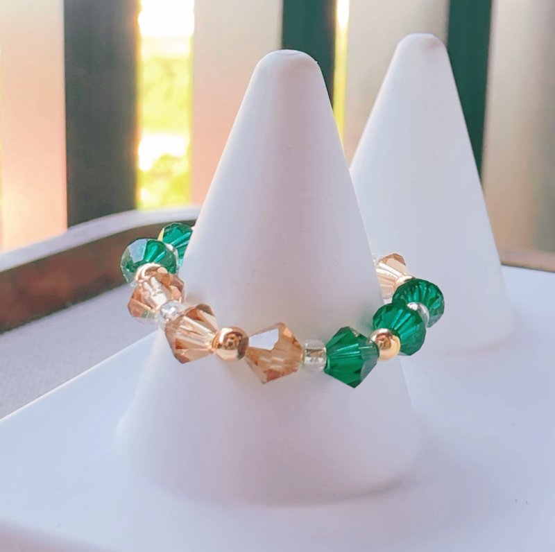 施华洛世奇水晶弹性戒指 - 戒指 - 玻璃 多色