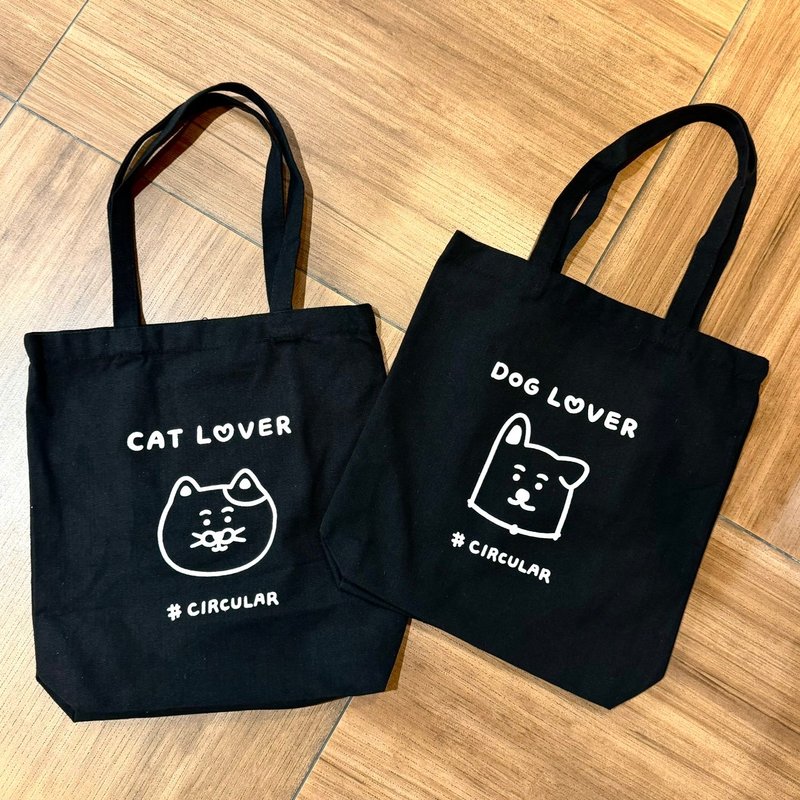 黑炫风-猫派/狗派 肩背帆布袋 - 手提包/手提袋 - 其他材质 黑色
