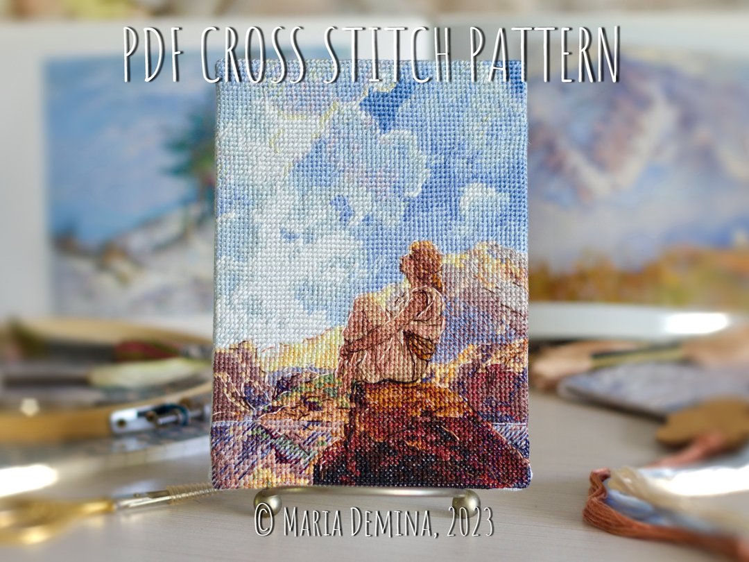 早上（春天） - Maxfield Parrish - PDF 十字绣图案 - 手工艺教程/工具书 - 其他材质 