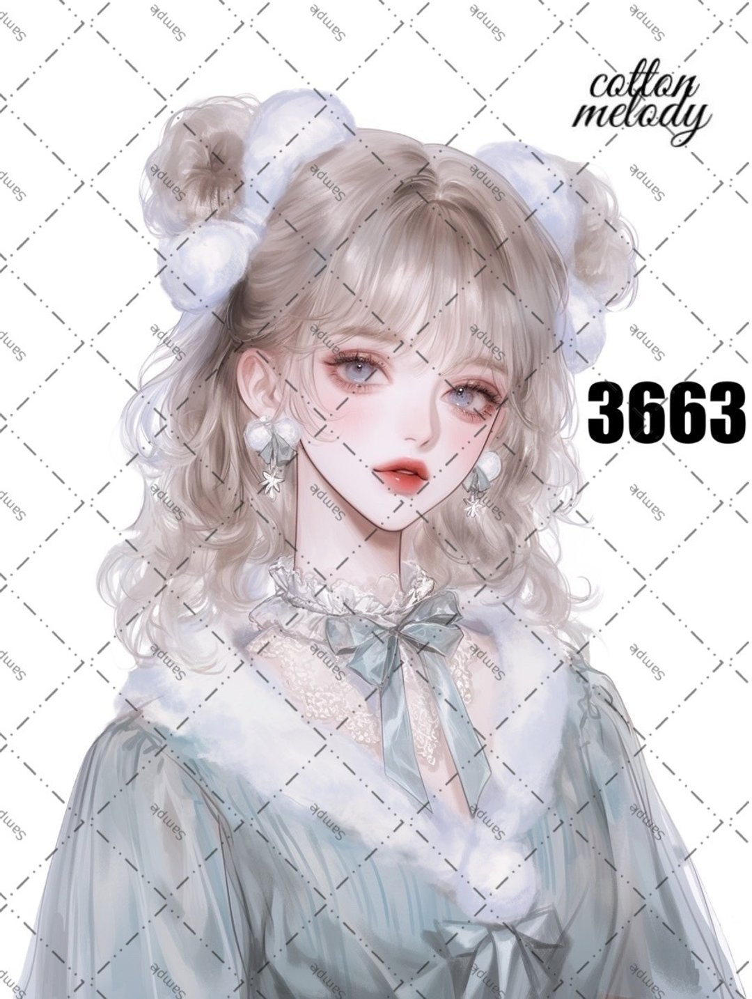 original sticker no.3663 人物贴纸 原创贴纸 原创人物贴纸 装饰贴纸 cotton melody - 贴纸 - 纸 