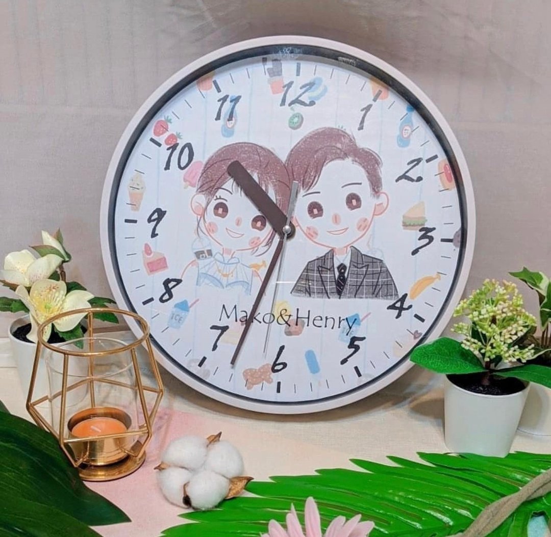爱情的美好见证手绘【时钟】 居家摆饰 结婚周年礼物 定制化时钟 - 时钟/闹钟 - 其他材质 绿色