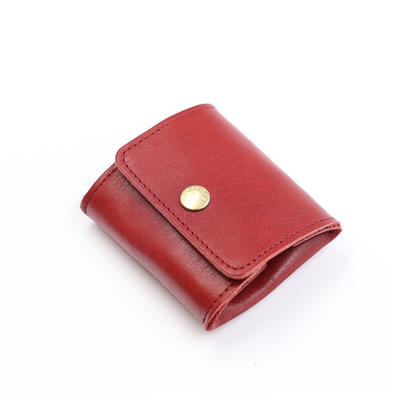 手工植鞣皮革-四方硬币包  Square Coin Purse - 皮夹/钱包 - 真皮 