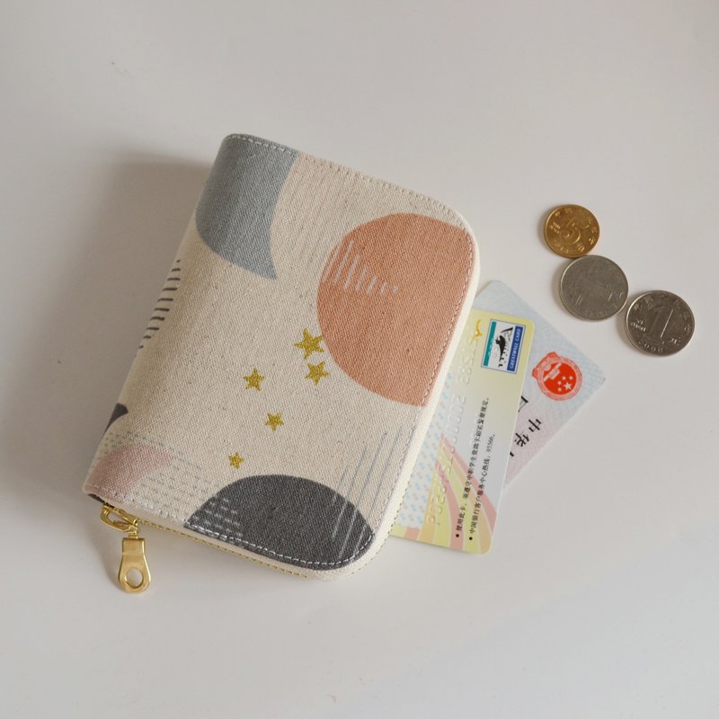 日月星辰棉布钱包/布艺短夹/卡包零钱包 - 皮夹/钱包 - 棉．麻 