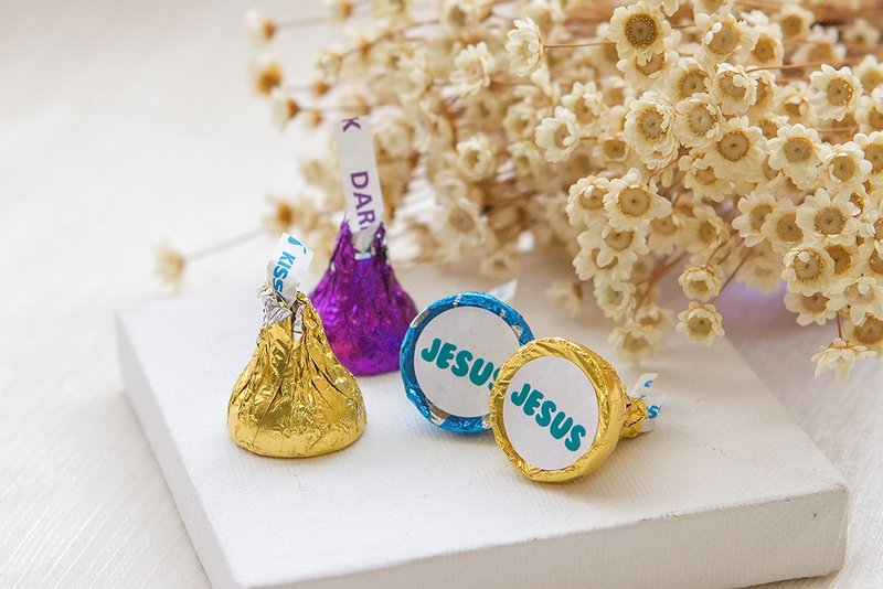 耶稣爱你 Jesus 水滴巧克力-蓝绿色系(每包100颗) - 巧克力 - 新鲜食材 蓝色