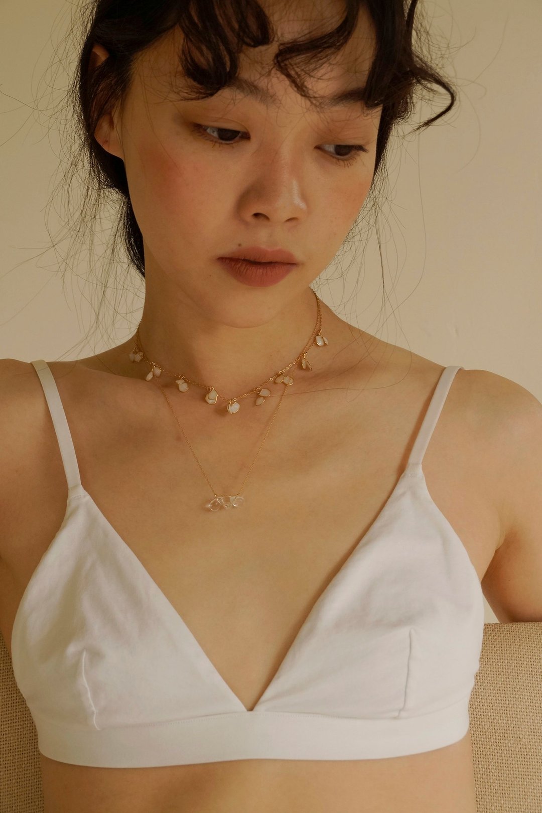 两两项链 树脂饰品 气质 短链 - 项链 - 其他金属 白色