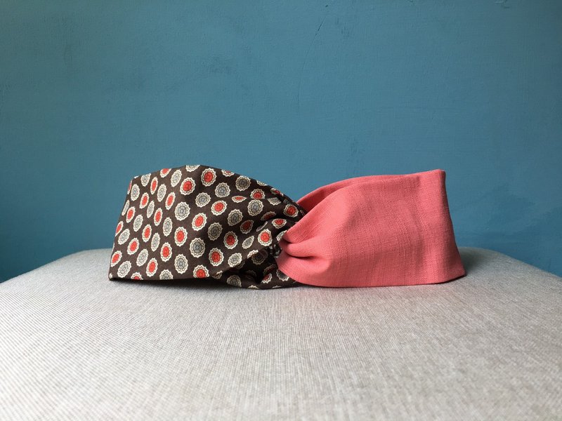 双拼发带 / 印度咖喱 - 粉 - 发带/发箍 - 棉．麻 粉红色