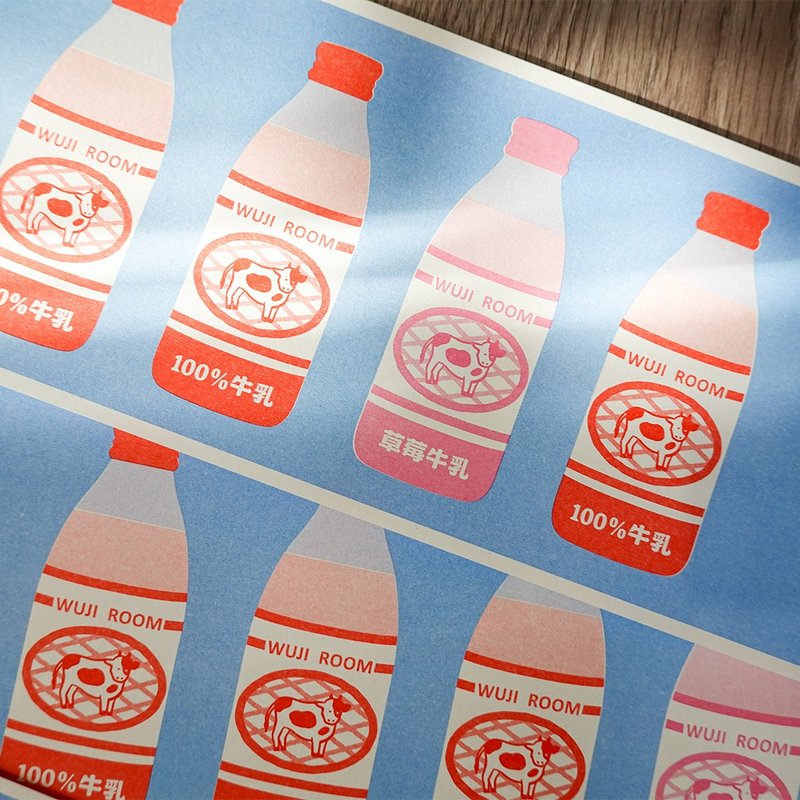 孔版印刷 | 调味牛乳海报 - 海报/装饰画/版画 - 纸 蓝色