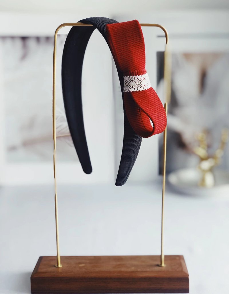 原创红色蝴蝶结发箍 - 发带/发箍 - 其他材质 红色