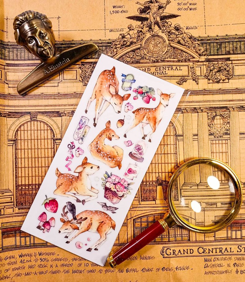 KR510梅花鹿B Sika deer B/  轉印貼 - 贴纸 - 塑料 