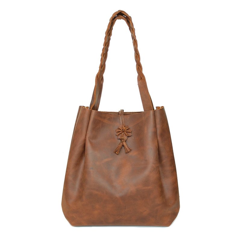 The Floral Concept Tote bag easy and minimalist - 手提包/手提袋 - 真皮 