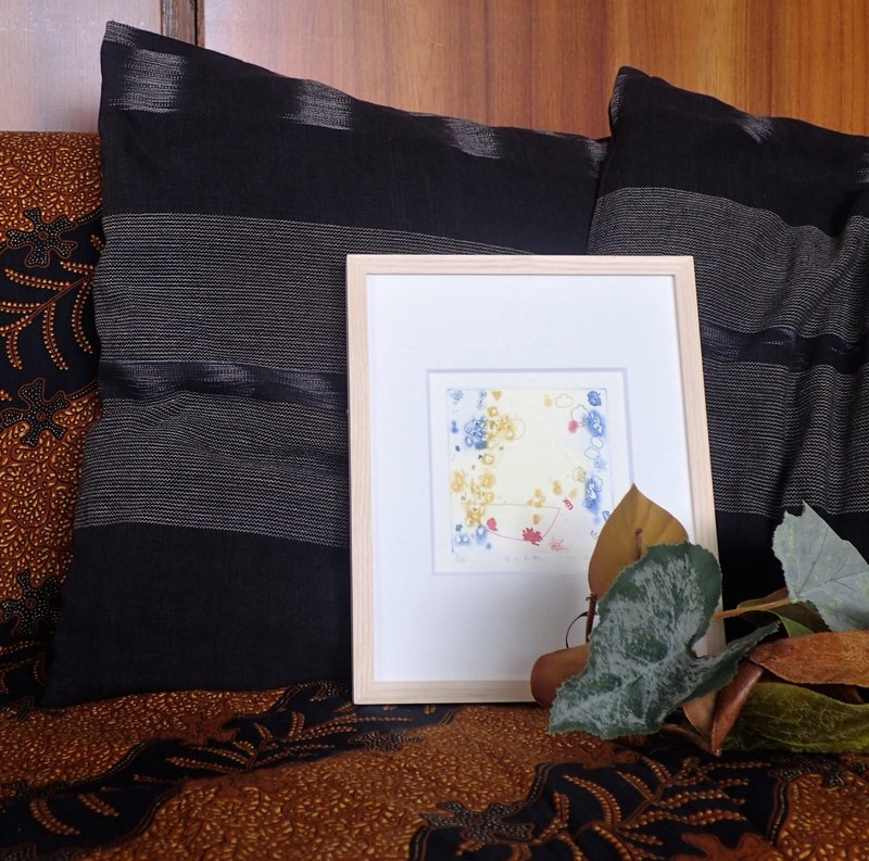 Copperplate engraving [Sign of the sky] Framed ganpi printing - 海报/装饰画/版画 - 纸 蓝色