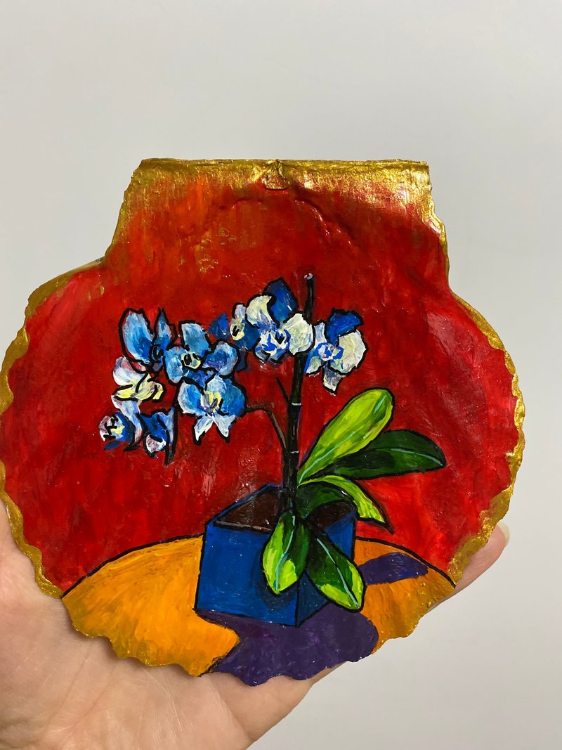 天然大扇贝 贝壳手绘画挂画 - 海报/装饰画/版画 - 贝壳 