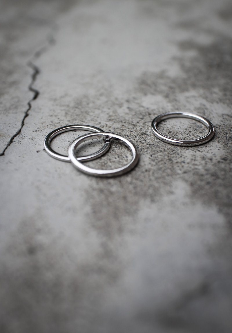 Fyntage 极简圆线戒/尾戒/指节戒指 - Midi Ring / Knuckle Ring 简约独特, 情人节,母亲节, 生日礼物, 闺蜜 - 戒指 - 其他金属 银色