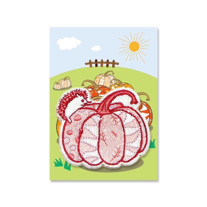 独家设计刺绣胸章(童话南瓜园)粉丨婚礼小物 开学 - 胸针 - 绣线 粉红色