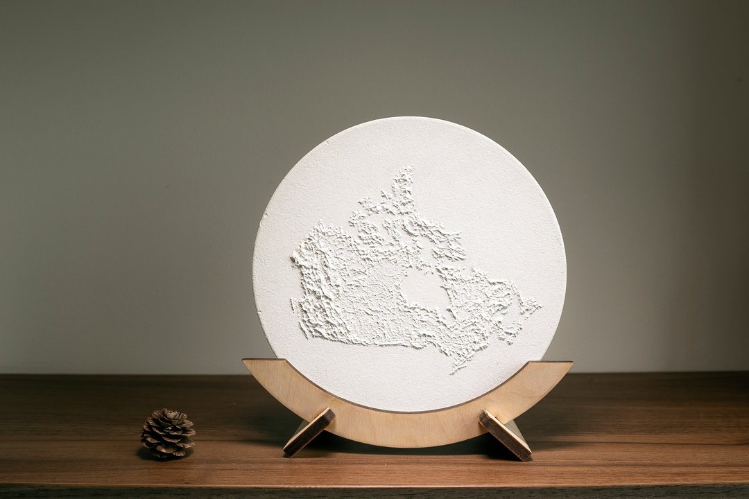 加拿大地图纹理浮雕艺术图片绘画|家居装饰 |纹理绘画 - 墙贴/壁贴 - 其他材质 白色