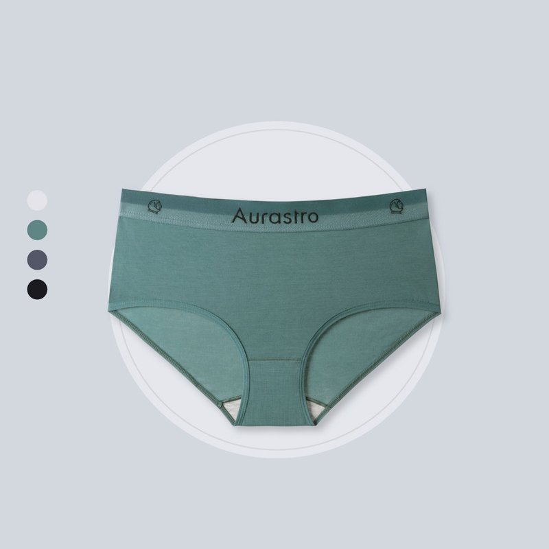 透气吸湿莫代内裤(运动内裤/三角裤/女生内裤/不卡臀/弹性/中腰) - 女士内衣裤 - 其他人造纤维 绿色