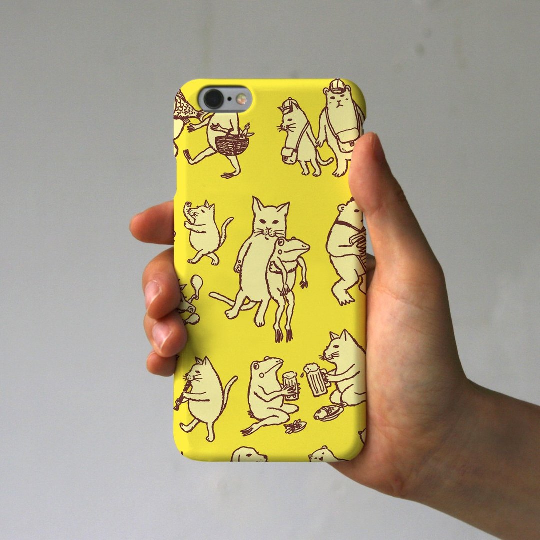 iPhone Case Cats (yellow) - 手机壳/手机套 - 塑料 黄色
