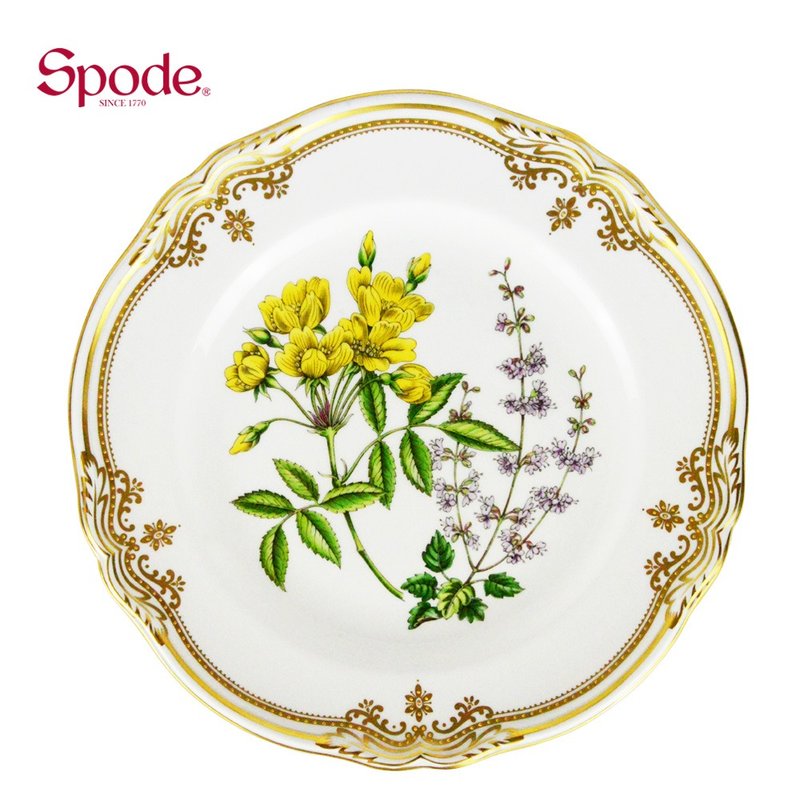 英国Spode-Stafford Flowers斯塔福之花系列-23.5cm盘 - 盘子/餐盘/盘架 - 瓷 白色