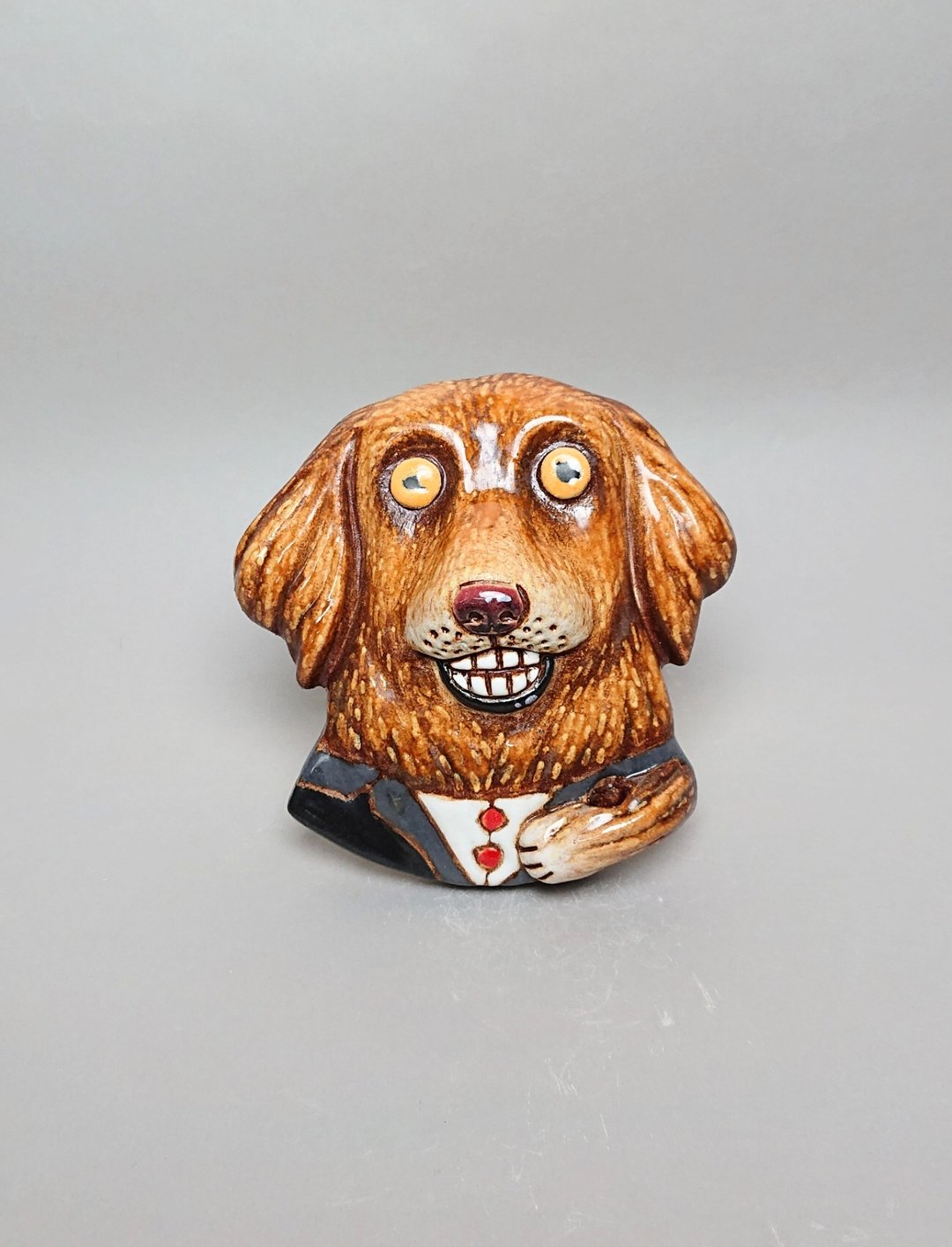 黄金猎犬扩香器01(手工陶制品) - 香薰/精油/线香 - 陶 白色