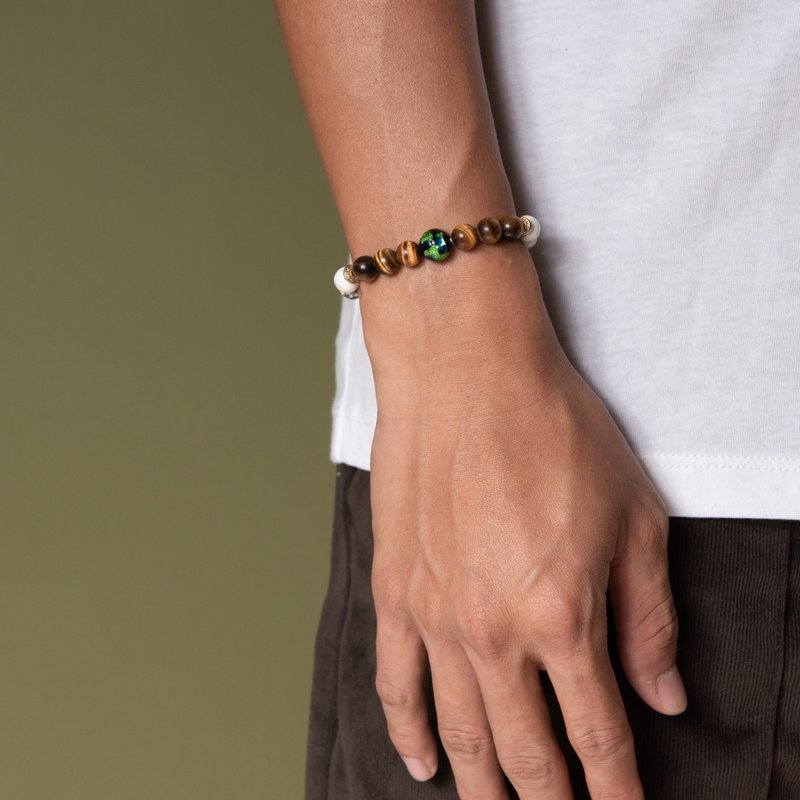 8MM Zigzag手环- 日本冲绳萤石 - 手链/手环 - 其他材质 多色