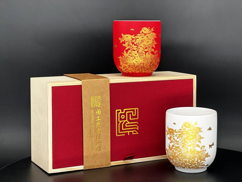 【ViREO】常玉灿若繁华 华贵双杯组 晶霜白 烈艳红 | 历史博物馆 - 茶具/茶杯 - 瓷 多色