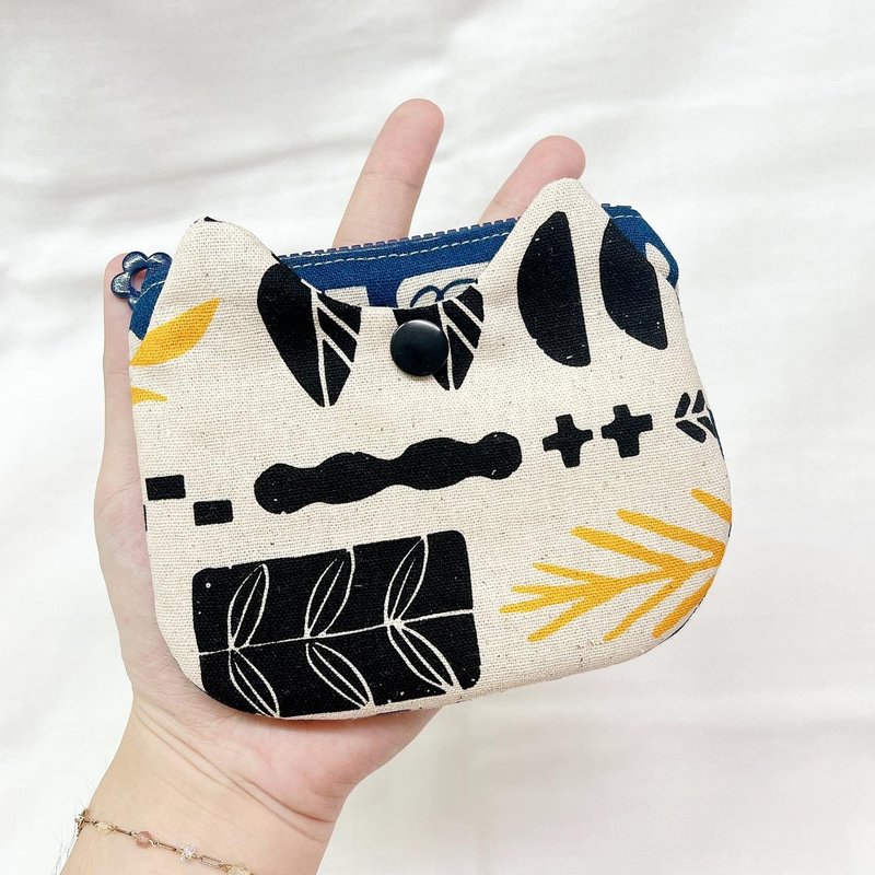 【定制化礼物】猫耳双层零钱包 双层零钱包 零钱包 猫咪 - 皮夹/钱包 - 棉．麻 